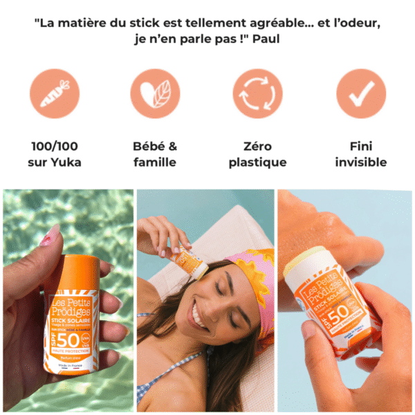 Stick Solaire Visage SPF50 – Naturel, Vegan & Zéro Plastique – 15g – Image 3