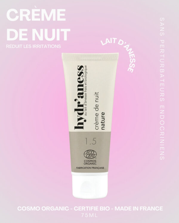 Crème de nuit certifiée bio au lait d’ânesse frais - 75 ml